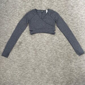 Ivivva Gray Long Sleeve Crop Top